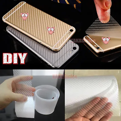 DIY Clear 3D Texture Carbon Fiber Vinyl Tape Wrap Film Sticker For Car Phone CF • $10.53