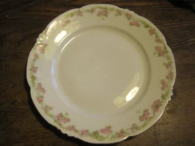 Habsburg China 8.75  PINK FLORAL W/GARLAND PLATE GOLD RIM Made In Austria  • $4.99