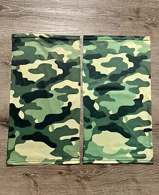 2 Pack Multi-Use Face Mask Tube Scarf Head  Neck Gaiter Green & Black Camouflage • $13.38