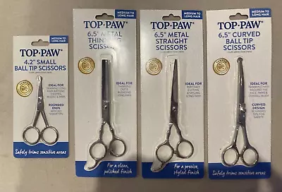 Variety Of 4 Pet Grooming Scissors (Thinning Curved Ball Metal Straight More) • $50