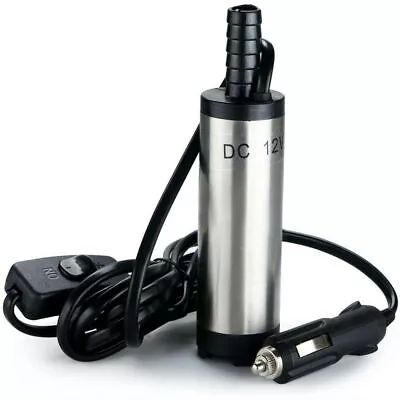 12V Electric Submersible Pump Water Oil Diesel Fuel Transfer Stainless Steel • £9.99