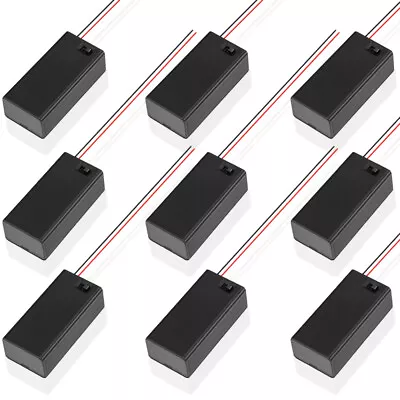  10pcs Battery Case Battery Holder Power Supply Battery Box With On/Off (9V 6F22 • £13.15