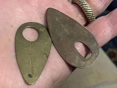 A Pair  Of  Antique Ethiopian Bronze/Brass Shield Pendants African Trade Beads • $46