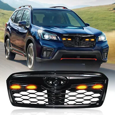 Front Bumper Grill For 19-21 Subaru Forester Honeycomb Style W/Camera Option&LED • $80.06