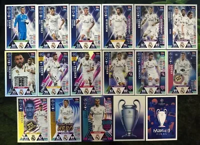 Rm Match Attax Extra 2018/19 Road To Madrid Full Team Set Of 17 Real Madrid Card • £9.95