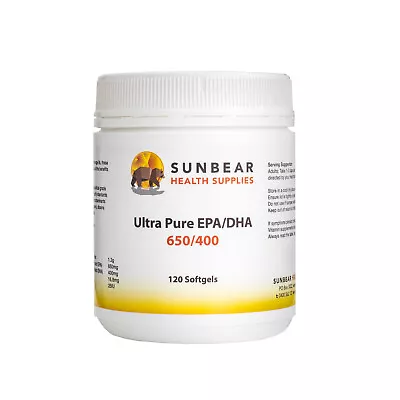 Ultra Pure EPA/DHA 650/400 - 120 Gels -Sunbear Health Supplies • $48