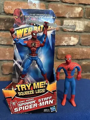 Marvel Amazing Spiderman Web Battlers Spinnin' Staff 6”  W/ 1989 Just Toys BENDY • $19.49
