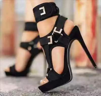 Women's Platform Sandals With Exposed Toes Sexy Slim High Heels Sandals • $95.33