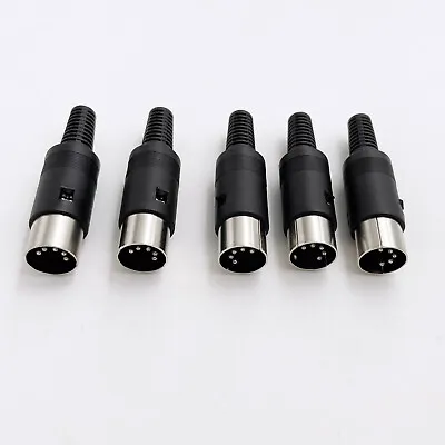 5 PCS 5 Pin DIN Male Connectors Solder Type US Seller Free Shipping • $9.90