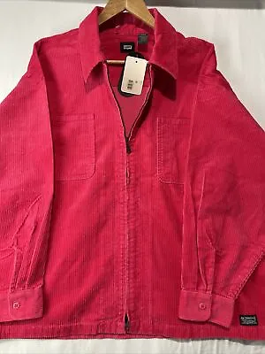 Levi's Skate Corduroy Coat Zip Jacket Cordura Raspberry Red Men’s Size Large New • $50