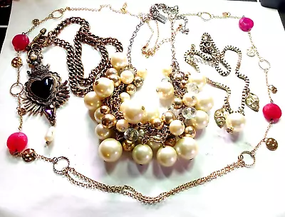 Vintage 4 Necklace Lot 1 Signed 1 Book Chain 1 Toggle Necklace And More • $6.99