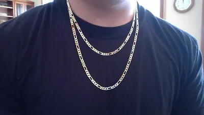 18k Solid Gold Figaro Chain 2.5mm Necklace 16  18  20  22  24  26  28  30  • $189.99