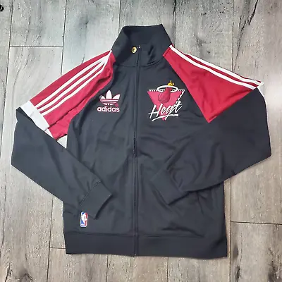 Vintage Adidas Miami Heat NBA Track Jacket Classic Original Adult Size Large • $49