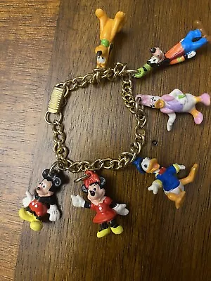 Vintage Disney Characters Novelty Bracelet With Plastic Charms 6 Inches  • $39.99