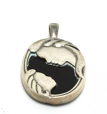 Kabana Sterling Silver & Onyx Mother Daughter Pendant • $65