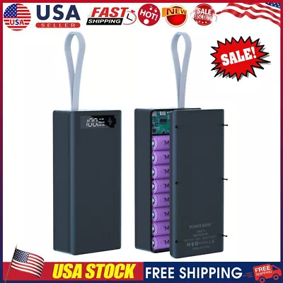 US Detachable DIY 16x18650 Battery Case LCD Display Power Bank Shell Charger Box • $16.84