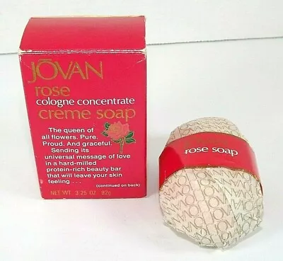 Avon Jovan ROSE Cologne Concentrate Creme Soap In Box 3.25oz 1977 Vintage NOS • $16.99
