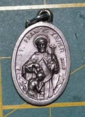 SAINT FRANCIS XAVIER Medal Pendant SILVER TONE 22mm X 15mm MADE IN ITALY • $1.37