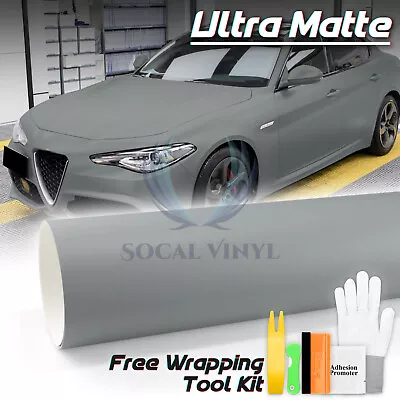 Premium Ultra Matte Flat Nardo Gray Car Auto Vinyl Wrap Sticker Decal Sheet Film • $63