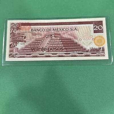 Mexico 20 Pesos 1977 Unc Jose Morelos Y Pavon At Right With Building In Backgrou • $4.75