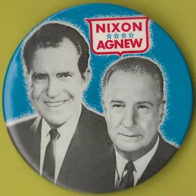 1968-72 Richard Nixon & Spiro Agnew - 3  / Presidential Campaign Button(Pin04) • $6