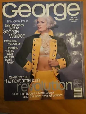 George Magazine Inaugural Issue 1995 Oct/Nov Issue JFK JR/Cindy Crawford Cover. • $50
