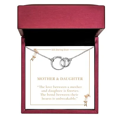 FELIRORA Mother Daughter Necklace 925 Sterling Silver - Eternity Necklace • $39.99