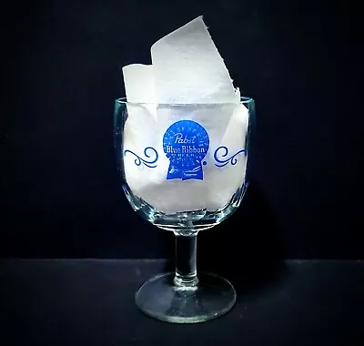 Vintage 1970's PABST BLUE RIBBON Glass Beer Goblet • $7.99