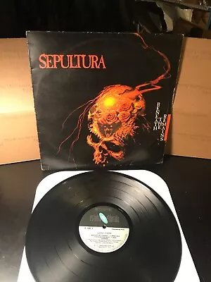 SEPULTURA Beneath The Remains Original BRAZIL 1989 Roadrunner LP Sarcofogo • $77.77