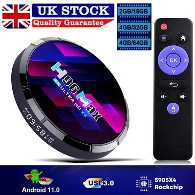£42.98 • Buy H96 MAX X4 Quad Core TV Box Android 11.0 8K Smart HD Media Player 2.4G/5Ghz WIFI