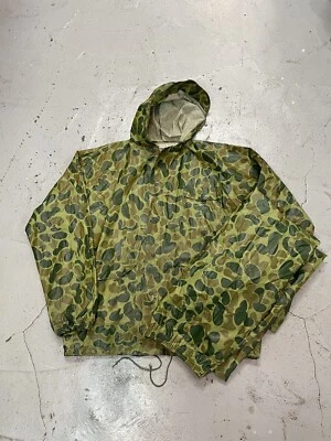 $50 • Buy Vintage Duck Camo PVC Rainsuit Coat & Pants MED