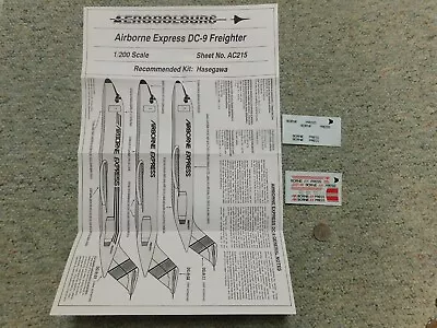 Aerocolours Decals 1/200 Sheet#AC215 Airborne Express DC-9 Freighter     Box 13 • $9.99