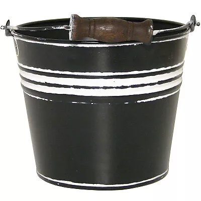Banded Metal Planter With Handle Charcoal 6-In. • $22.78