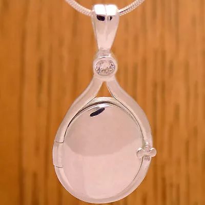 Solid 925 Sterling Silver H2O Just Add Water Mermaids White CZ Pendant Locket • $30.02