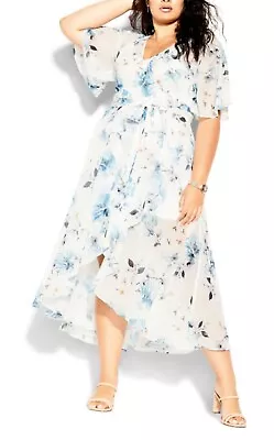 CITY CHIC Shy Orchid Maxi Dress In Ivory Plus Size XXS/12 NWT [RRP $139.95] • $55