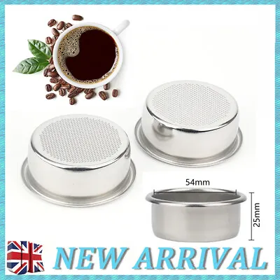 £7.81 • Buy 54mm Coffee Machine Powder Tank 2 Cup Filter Basket For Breville Portafilter AR