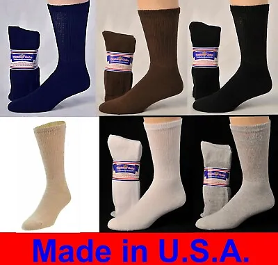 Diabetic Cushioned Crew Socks 3 6 Or 12 Pair Men's / Women's /Ladies Sizes 9-15 • $10.60