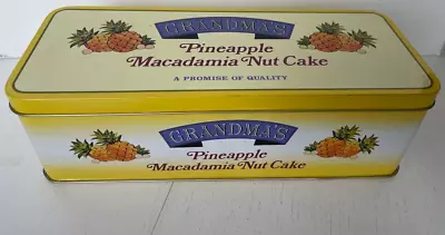 Vtg EnglishTin--Grandma's Pineapple Macadamia Nut Cake Metal Tin 10x4x3 England • $6