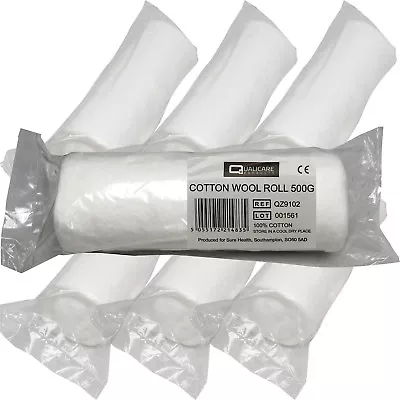 Qualicare Large 3kg Premium First Aid Medical Cotton Wool Roll 6 Pack (3000g) • £42.19