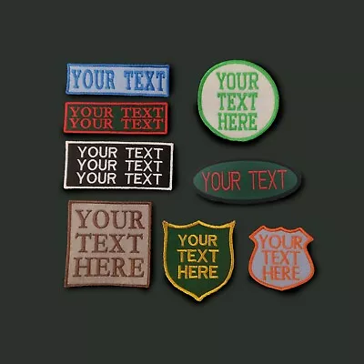 Personalised  Embroidered Name Patches Badges Iron On Sew Rolled Edge Embroidery • £3.99