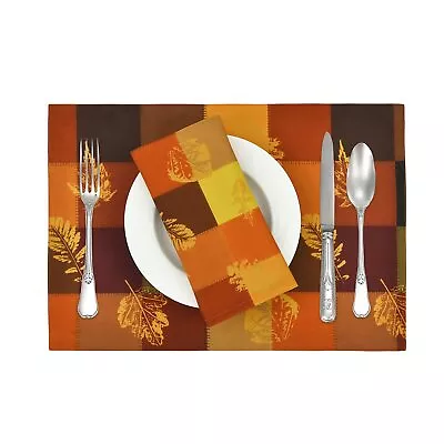 8 Pcs Thanksgiving Fall Placemats Set Waterproof Maple Leaf Table Mats For Di... • $52.13