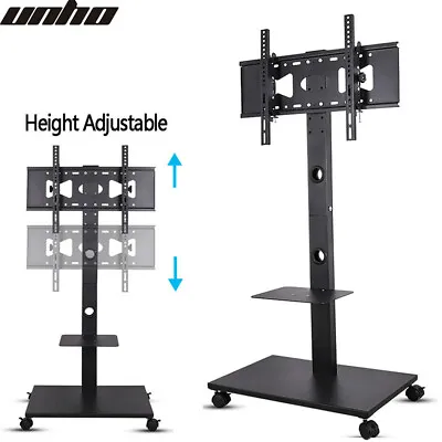$121.92 • Buy 32 -70  Height Adjustable Mobile TV Floor Stand On-Wheel Moving Cart Mount 30KG