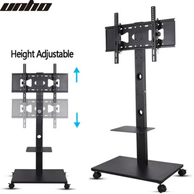 32 -70  Height Adjustable Mobile TV Floor Stand On-Wheel Moving Cart Mount 30KG • $125.92