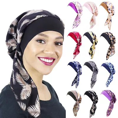 Women Muslim Hijab Cancer Chemo Hat Turban Cap Cover Hair Loss Head Scarf Wrap.. • £5.63