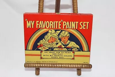 Vintage 1950's Child's Tin Litho Toy Paint Box Watercolor Favorite • $37.99