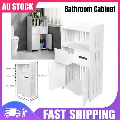 Bathroom Storage Cabinet Cupboard Toilet Caddy Drawer Holder Shelf Organiser • $45.98