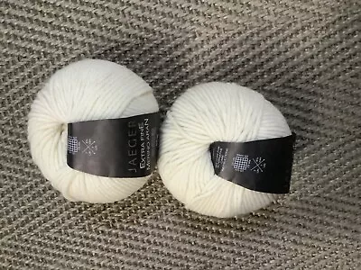 100 Gms Jaeger Extra Fine Merino Aran   Cream (4.5mm) • £9