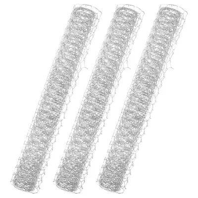  3 Sheets Wire Net For Livestock Galvanized Iron Barbed Chicken • £13.55