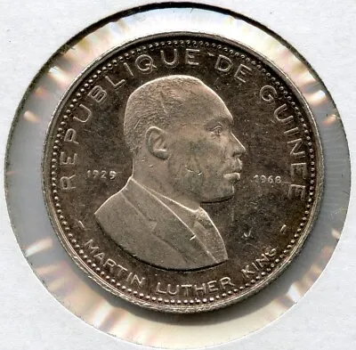 Martin Luther King 1969 Guinee 100 Francs Silver MLK Commemorative Coin - JN592 • $90