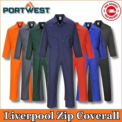 PORTWEST Liverpool Coverall Welder Mechanic Boiler Suit Safety Work Overall C813 • £27.45